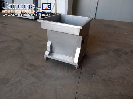 Elevador tombador virador de produto com carrinho em a�o inox