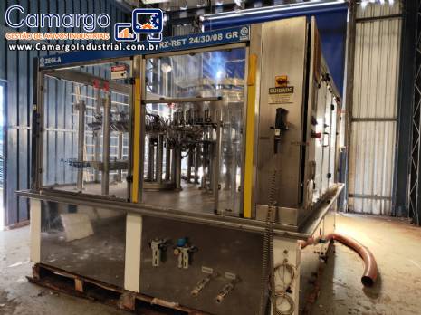 Envasadora rotativa com rinser rosqueadora tribloco Zegla