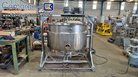 Cozinhador tacho em inox a gás 600 litros